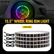 3 Row 15.5 LED Wheel Ring Rim Lights RGB Color Turn Signal IP68 Bluetooth APP