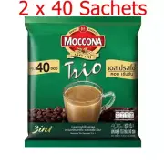 Pack of 2x40 Sachets Moccona Trio Espresso Instant Coffee 3In1 Mixed Drink 15.8g