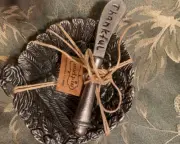 New, Mud Pie, Metal Turkey Dish- With Matching Spreader. 4”.
