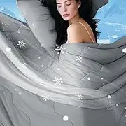 DOWNCOOL Cooling Comforter, Grey Cooling Comforter King Size, Cooling Duvet for Hot Sleeper, Breathable Summer Quilt, Lightweight Soft Q-Max>0.4 Arc-Chill Cool Comforter,106"X90"