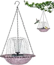 Byeaon Bird Bath Bowl - Solar Drinking Fountain - Hangable Decor Drinking Bath for Outside Garden Outdoor Balcony Patio Yard Porch