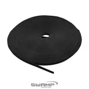 SWAMP Hook and Loop Cable Tie Roll 50m Black Reusable Double Sided