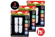 Handy Hardware 3 Packs of 4pcs Removable Clear Plastic Hooks 30mm x 20mm