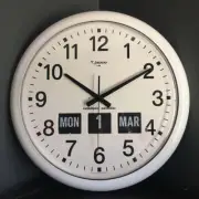 NEW Jadco Analogue with Flip Day and Month Wall Clock, White, 41cm