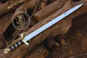Knights Templar Hand Forged High Steel Medieval Battle Ready Sword with Scabbard