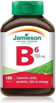 Jamieson Vitamin B6 Pyridoxine 100 mg, 100 tabs