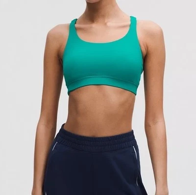 Lululemon Energy Bra *Medium Support, B–D Cups, Sonic Teal, Size 10 NWT