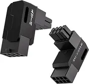 EZDIY-FAB Shield Series 8-Pin PCIe GPU Power Adapter,90-Degree Angled Connector, Aluminum Design for Graphics Cards – Standard Type,Black-2 Pack