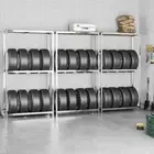 Tire Rack Warehouse Workshop Garage Adjustable Storage Shelf Silver Steel vidaXL