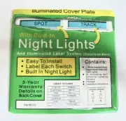 Platelite illuminated switch cover plate, Double, White, 4 avail