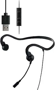 ELECOM HS-BC05UBK Bone Conduction Earphones with Microphone, Open Ear, USB-A, Black