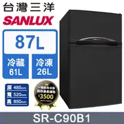 【SANLUX 台灣三洋】87L 一級能效雙門小冰箱 （SR-C90B1）