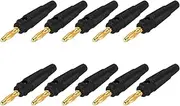 uxcell 10 Pcs 4mm Banana Plugs, 20A 9.5mm OD 53.8mm Length Speaker Wire Cable Plug Connectors, Banana Jack Connector for Speaker Wire Audio Cable, Black