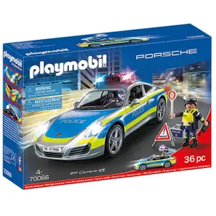 【playmobil 摩比】積木 保時捷 911Carrera 4S警察(摩比人)