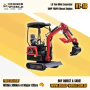 1.6 Ton HT-16 Mini Excavator, YOUPU 19HP Diesel Engine, HIGHTOP