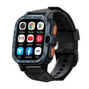 2.02 Inch Android 8.1 Full Network Wifi Card Bluetooth Smart Watch Navy Blue Smart Watches