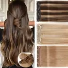 One Piece 100% Remy Clip In Real Human Hair Extensions Weave Full Head Highlight