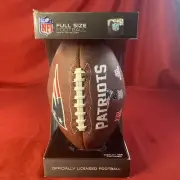 New England Patriots Game Time Full Size Football w/ Display Tee - New In Box!