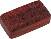 Fidget Slider Red Sandalwood Stress Relief Engraved Fingertip Toy for Office Youth Adults (Limited Water Ripple)