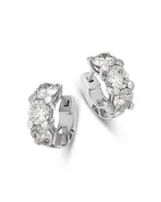 Bloomingdale's Fine Collection Certified Lab Grown Diamond Huggie Hoop Earrings in 18K White Gold, 5.0 tcw
