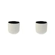 2PK Linen House Vincent Stoneware Planter Plant Pot 14cm Home/Garden Decor Grey