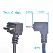 50pcs 30cm USB C Type-C UP Down Direction Cable 5V 3A 22AWG Power Pigtail Cable