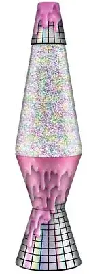 Lava Lamp - 14.5" Drippy Disco - The Original Motion Lamp - Silver and