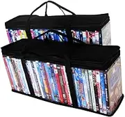 DVD Storage Organizer - Classic Set Of 2 Storage Bags With Room For 40 DVDs Each For A Total Of 80