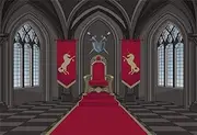 CSFOTO 7x5ft Background for Medieval Castle Throne Room Photography Backdrop Solemn King Kingdom Red Carpet Fairy Tale Symbol of Rights Photo Children Kid Portrait Wallpaper