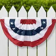 USA Patriotic Pleated Fan Flags,4th of July Decorations Outdoor,Bunting Flag Banners,USA Flags Pleated Fan Flag,Patriotic Bunting For Outside,Red White And Blu