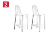 Set of 2 Matt Blatt Philippe Starck Victoria Ghost Stools Replica (Clear, 65cm)