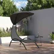 Outdoor Canopy Sun Lounger Wicker Rattan Garden Patio Pool Lounge Daybed Chair