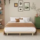 Oikiture Bed Frame Queen Double King Single Wooden Bed Base Floating Bed