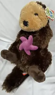 NWT Wild Republic Cuddlekins Sea Otter w/ Starfish 15” Realistic Plush Toy