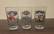 3 Shipyard Export Summer Ale Monkey Fist Lobster Pint Beer Glasses