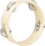 Held Percussion 6 Inch Tambourine for Kids Wood Tamborine, for Family Gatherings, Birthdays Metal Jingles Hand Drum Beginner