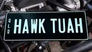 HAWK TUAH Novelty Number Plate 350mm x 130mm | Black / White | Custom | Car | Bo