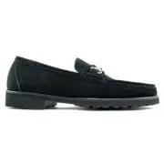 Alan Payne Wharton Black Suede Bit Loafers