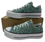 Converse Chuck Taylor Lift Platform Glitter by You MINT Women's Sneaker Size 6