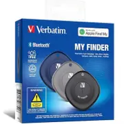 Verbatim 66929 Bluetooth Tracker My Finder Triple Pack - Black, Navy, Grey, IP66, works with Iphone, Ipad, Macbook, Long Life, Bluetooth Apple Find My 66929