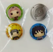 Funko POP! NARUTO, Sakura, Sasuke & Konohagakure Symbol Exclusive Button Pin Set