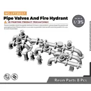 LYT35017 1/35 Pipe Valves And Fire Hydrant For Model Railroads Display Prop
