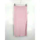 NWT HOUSE OF HARLOW 1960 Pink Ribbed High Slit Pull On Maxi Skirt Size XS