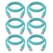 6PK Cruxtec RJ45 Internet LAN 3m CAT6 10Gb Gigabit Speed Ethernet PVC Cable GRN