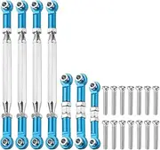 uxcell Adjustable Turnbuckles Camber Link Linkages Aluminum Alloy Upgrade Parts RC Car Steering Pull Rod Servo Linkages Tie Rod for 14401 1/14 RC Car Crawler,Blue