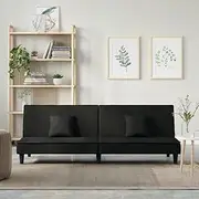 Sofa Bed, Lounge Sofa Couch Sofa Bed Black Velvet