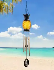 MUMTOP Solar Wind Chime Pineapple Solar LED Light Tropical Windchimes Decorative