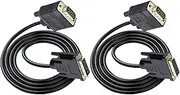 tunghey DVI 24 5 PIN DVI Male to 15 pin VGA Male Cable Compatible with Flat Panel Displays, Digital CRT Displays, Projectors, and HDTV 1.5m (2Pack)