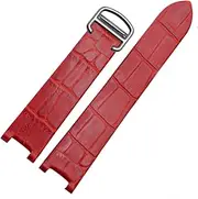 20 mm For Pasha De Cartier Leather Watch Band Strap Red Bracelet Belt