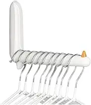 Folding Hanger Organizer Hook, Wall-Mount, Large Capacity, Anti-Drop, Space-Saving Hanging Storage Hook for Laundry Room, Dorm, RV (White)